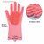 Aeoss Reusable Silicone Cleaning Brush Scrubber Gloves Heat Resistant Cleanning Gloves for Kitchen, Bathroom, Household