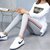 Light Grey Women's Red and Black  Narrow Side Stripe Stretchable Blue Leggings Yoga Gym Wear /Sport's Wear