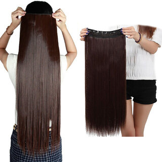 Buy Maahal 26-Inch 5 Clip Based Synthetic Fashion Hair Extension / Hair Wig  / Dark Brown Hair Accessories Online @ ₹429 from ShopClues