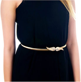 Lucky Jewellery Designer Gold Plated Kamarband White Rhinestone Waist Belt Udyanam Kamar Patta For Girls And Women