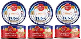 Golden Prize Tuna Chunk in Tomato Sauce 185Gms Each - Pack of 3 Units