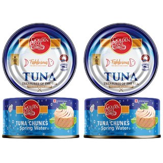 Golden Prize Tuna Chunk in Springwater 185Gms Each - Pack of 2 Units