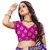 Indian Fashionista Womens Banarasi Silk Jacquard Saree with Blouse Piece MangoBluePinkFree SizeBluePink