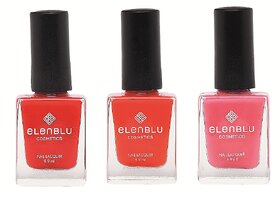Wicked Salmon Rust and Chestnut 9.9ml Each Elenblu Matte Nail Polish Set of 3 Nail Polish.