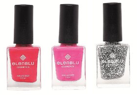 Tiger Blossom Pink Suave and Crescent Dreams 9.9ml Each Elenblu Pearls Nail Polish Set of 3 Nail Polish.