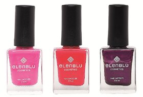 Pink Suave French Rose and Satin Dust 9.9ml Each Elenblu Pearls Nail Polish Set of 3 Nail Polish.
