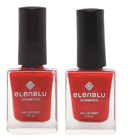 Mulberry Red and Fenzy Red 9.9ml Each Elenblu Pastels Nail Polish Set of 2 Nail Polish.