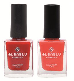Mulberry Red and Taffeta 9.9ml Each Elenblu Pastels Nail Polish Set of 2 Nail Polish.
