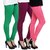 (PACK OF 5) Premium Cotton Churidar Leggings - FREE SIZE - Assorted-color