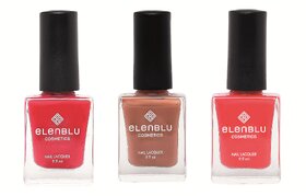 Formal Affair Tarnished Copper and California Coral 9.9ml Each Elenblu Matte Nail Polish Set of 3 Nail Polish.