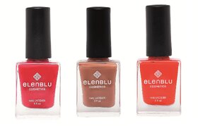 Formal Affair Tarnished Copper and Salmon Rust 9.9ml Each Elenblu Matte Nail Polish Set of 3 Nail Polish.