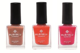 Tarnished Copper Brickola and Lilac Fling 9.9ml Each Elenblu Matte Nail Polish Set of 3 Nail Polish.