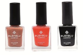Tarnished Copper Brickola and Black Shadow 9.9ml Each Elenblu Matte Nail Polish Set of 3 Nail Polish.