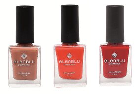 Tarnished Copper Brickola and Rose Garden 9.9ml Each Elenblu Matte Nail Polish Set of 3 Nail Polish.