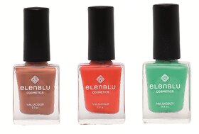 Tarnished Copper Brickola and Allure 9.9ml Each Elenblu Matte Nail Polish Set of 3 Nail Polish.