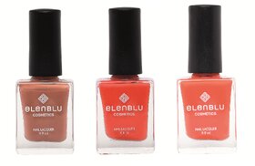 Tarnished Copper Brickola and Roseate Blush 9.9ml Each Elenblu Matte Nail Polish Set of 3 Nail Polish.