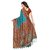 SOFTIEONS E-COMMERCE Women's Multicolor Floral Art Silk Saree With Blouse