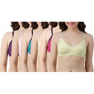 Minha Women's Cotton Non-Padded Bra - Pack of 6