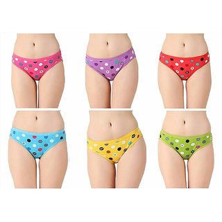 Minha Women's Panties Cotton Multicolor pack of 6