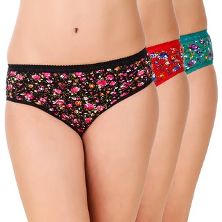 Minha Women's Panties Cotton Multicolor pack of 3