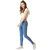 Miss Chase Women's Light Blue Super Skinny Fit Mid Rise Clean Look Printed Twill Tape Detailing Regular Length Stretchable Solid Wash Denim Jeggings