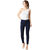 Miss Chase Women's Navy Blue Skinny Fit Mid Rise Cropped Length Denim Stretchable Jeans