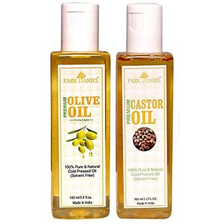 Park Daniel Premium Extra Light Olive Oil and Castor Oil Combo of 2 No.100 ml Bottles(200 ml)