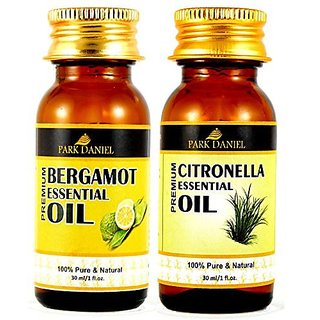 Park Daniel Pure and Natural Bergamot and Citronella Essential oil combo pack of 2 bottles of 30 ml(60 ml)
