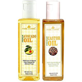 Park Daniel Premium Avocado oil and Castor oil combo pack of 2 bottles of 100 ml(200 ml)