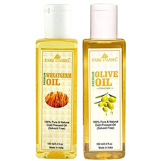Park Daniel Premium Wheatgerm oil and Olive oil combo pack of 2 bottles of 100 ml(200 ml)