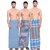 Pack of 3 pieces pure cotton South Indian Lungi offer - Big Size 2.10 meters