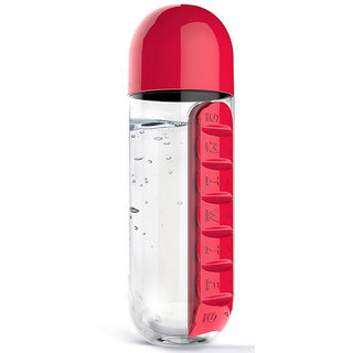 Daily Pill Box Organizer with Water Bottle