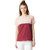Miss chase Women's Blush Pink & Maroon Round Neck Short Sleeve Colour Block Solid Boxy Top