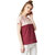 Miss chase Women's Blush Pink & Maroon Round Neck Short Sleeve Colour Block Solid Boxy Top