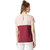 Miss chase Women's Blush Pink & Maroon Round Neck Short Sleeve Colour Block Solid Boxy Top