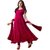Florence Women's Red Brasso Semi Stitched Dress Material