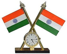 love4ride Carpoint Combo of Indian Flag With Clock