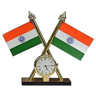 love4ride Carpoint Combo of Indian Flag With Clock
