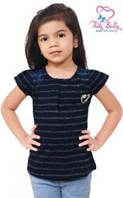 Triki Indigo Strip Girls Top - Size 38 (Age 11 - 12 yrs).