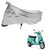 AutoRetail Dust Proof Two Wheeler Polyster Cover for Mahindra Vespa Lx (Mirror Pocket, Grey Color)