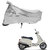 AutoRetail Dust Proof Two Wheeler Polyster Cover for Piaggio Vespa (Mirror Pocket, Grey Color)