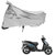 AutoRetail UV Resistant Two Wheeler Polyster Cover for TVS Wego (Mirror Pocket, Silver Color)