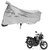AutoRetail UV Resistant Two Wheeler Polyster Cover for Yamaha SZ-RR (Mirror Pocket, Silver Color)