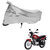 AutoRetail UV Resistant Two Wheeler Polyster Cover for Yamaha YBR 125 (Mirror Pocket, Silver Color)