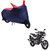 AutoRetail UV Resistant Two Wheeler Polyster Cover for Bajaj Pulsar 180 DTS-i (Mirror Pocket, Red and Blue Color)
