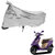 AutoRetail Two Wheeler Polyster Cover for TVS Zest 110 with Sun Protection (Mirror Pocket, Grey Color)
