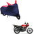 AutoRetail UV Resistant Two Wheeler Polyster Cover for Hero HF Dawn (Mirror Pocket, Red and Blue Color)