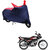 AutoRetail UV Resistant Two Wheeler Polyster Cover for Hero HF Deluxe (Mirror Pocket, Red and Blue Color)