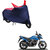 AutoRetail Two Wheeler Polyster Cover for Honda CB Unicorn 160 with Mirror Pocket (Red and Blue Color)