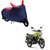 AutoRetail UV Resistant Two Wheeler Polyster Cover for Suzuki Slingshot (Mirror Pocket, Red and Blue Color)